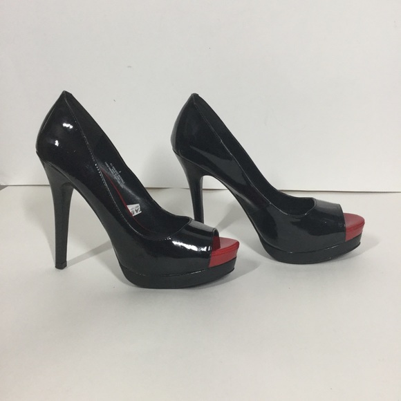 Mossimo Black & Red toe Stiletto High Heels Size 8 - Picture 11 of 14